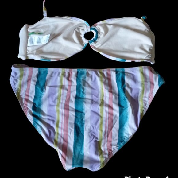 SANDFLOWER Bandeau Bikini Set High Waisted Swimsuit Women's Size L & XL - Picture 13 of 16